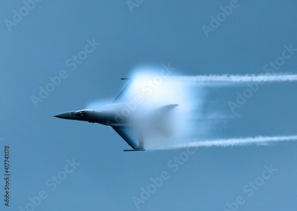 Obraz Jet sound barrier vapor cloud