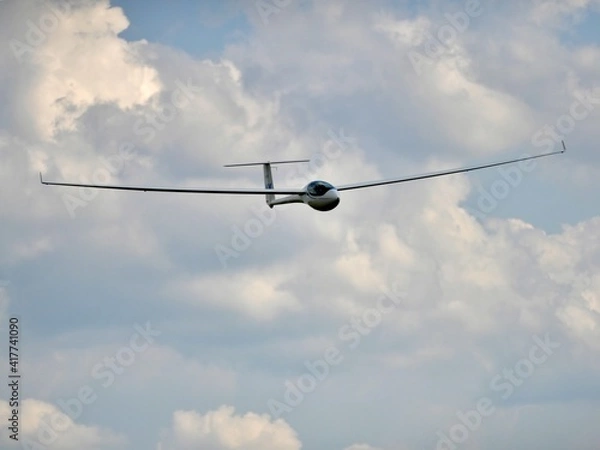 Obraz Sailplane glider in clouds