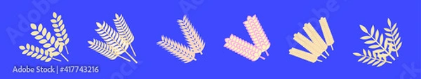 Obraz set of oats food cartoon icon design template with various models. vector illustration isolated on blue background