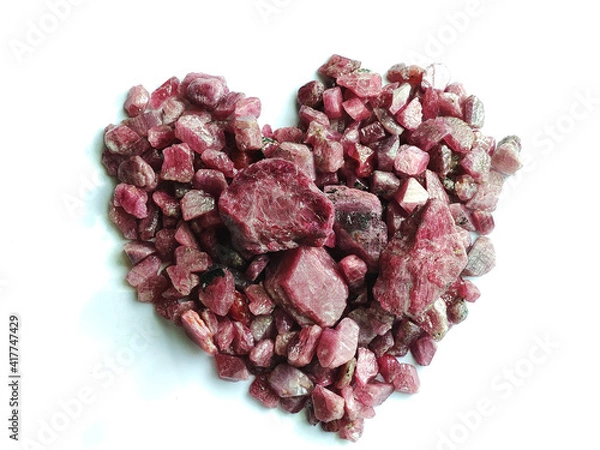 Obraz Natural mineral rough ruby gemstone crystal background