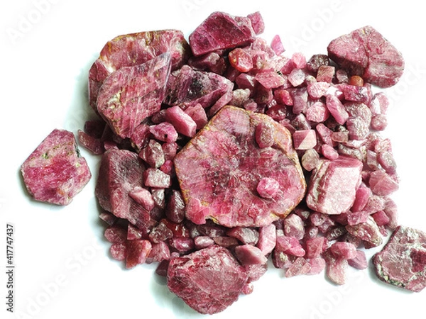 Obraz Natural mineral rough ruby gemstone crystal background