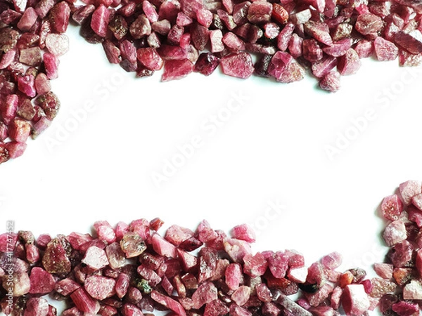 Obraz Natural mineral rough ruby gemstone crystal background