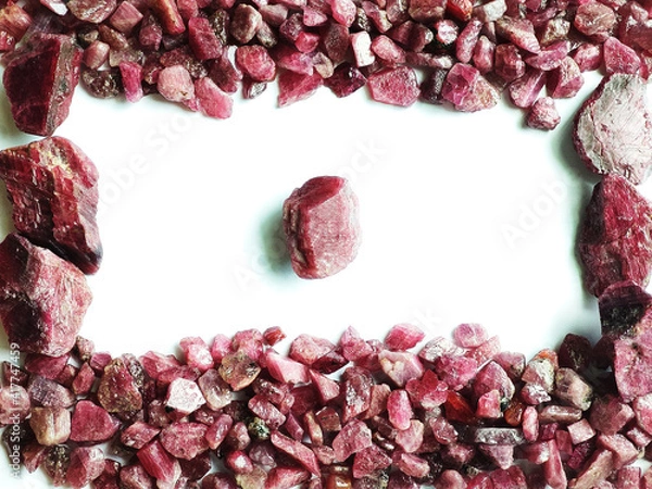 Obraz Natural mineral rough ruby gemstone crystal background