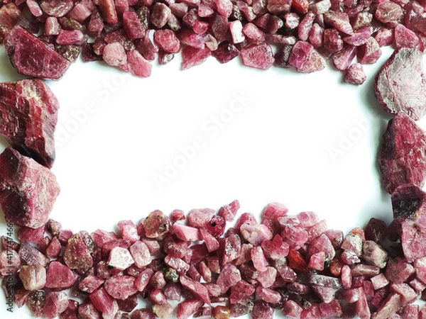 Obraz Natural mineral rough ruby gemstone crystal background
