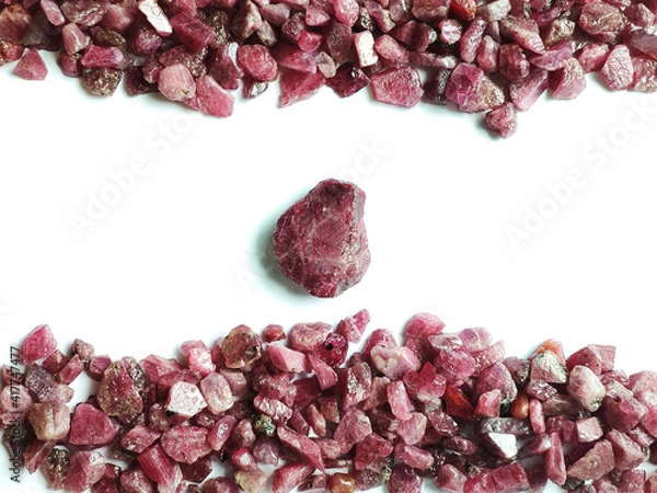 Obraz Natural mineral rough ruby gemstone crystal background