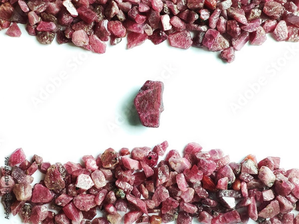 Obraz Natural mineral rough ruby gemstone crystal background