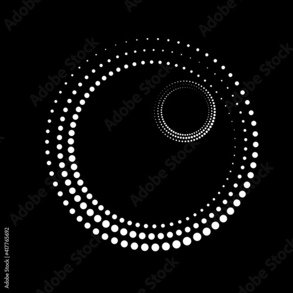 Fototapeta Halftone dots in circle form. round logo . vector dotted frame . design element