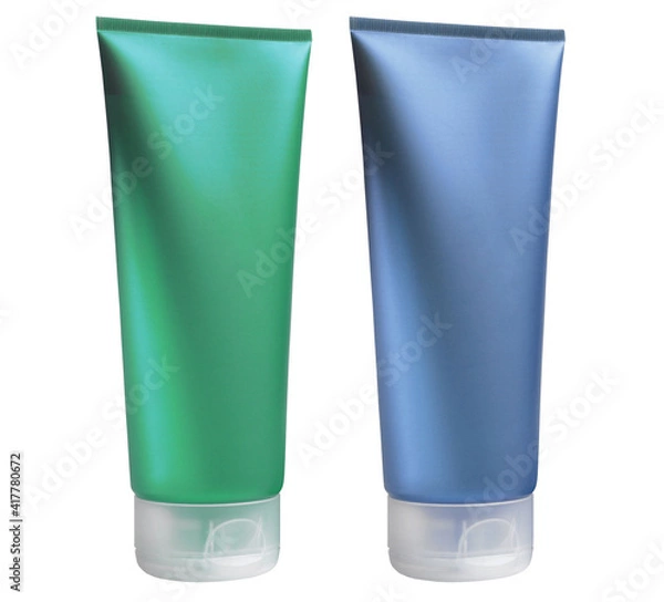 Obraz Plastic bottles isolated on white background + clipping path.