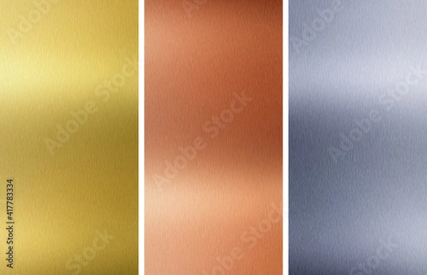 Fototapeta Aluminum, bronze and brass stitched textures