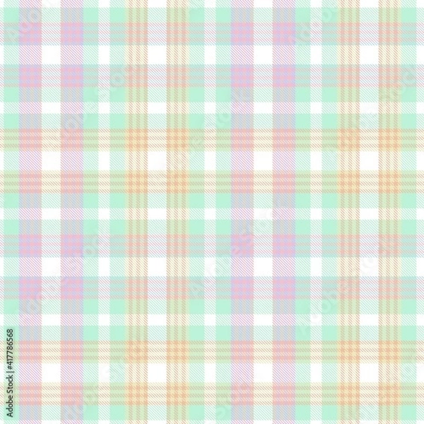 Fototapeta Rainbow Pastel Plaid textured Seamless Pattern