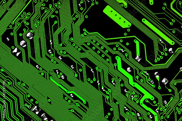 Obraz Electronic circuit board in green & black - texture