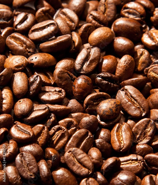 Obraz brown coffee, background texture, close-up