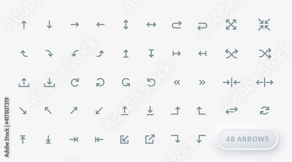Obraz Set arrows icons. Collection different arrows icons. Flat design. Vector illustration	
