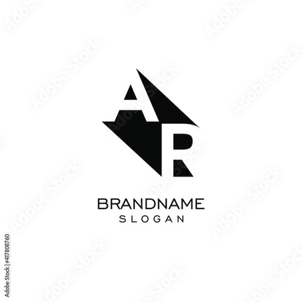 Fototapeta AR letters. vector logo monogram alphabet minimalist design