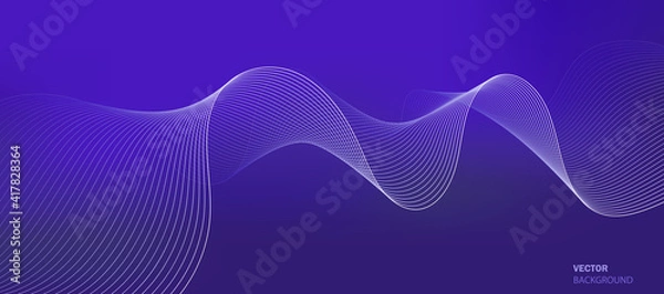 Fototapeta Business background lines wave abstract stripe design. Gradient background, purple mesh abstract, vector blurred soft blend color gradation.	
