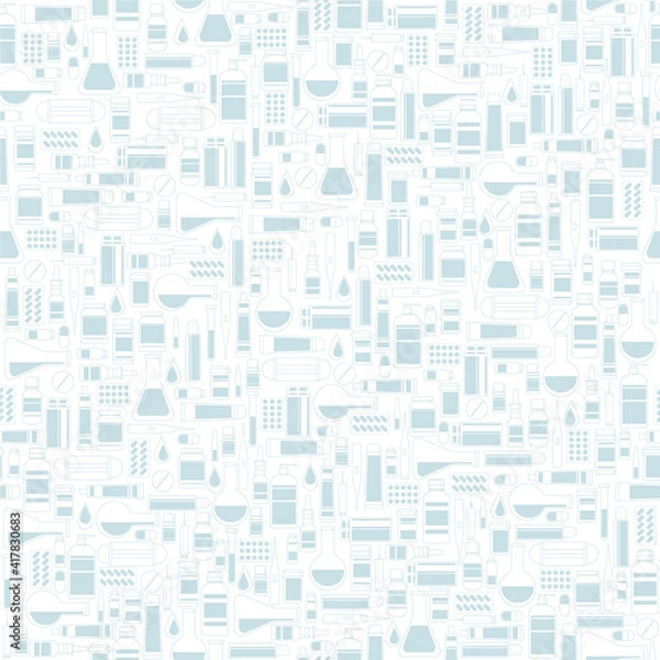 Fototapeta Seamless pattern with medical products. Vector illustration