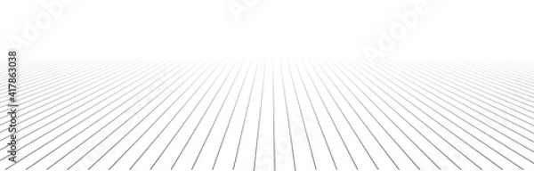 Obraz Vector perspective mesh. Detailed grid lines on white background.