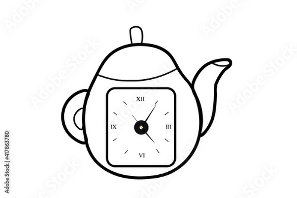 Obraz Teapot Alarm Clock Vector Icon Simple Design.