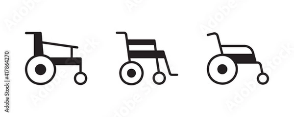 Fototapeta Wheelchair icon set. Vector graphic illustration. Suitable for website design, logo, app, template, and ui. 