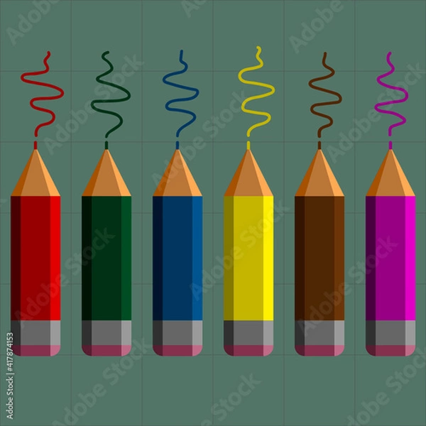 Obraz Geometric pattern.Constructor from different shapes. You can change and recolor objects. An image of a stylized pencil. Useful for textiles, packaging, advertising.