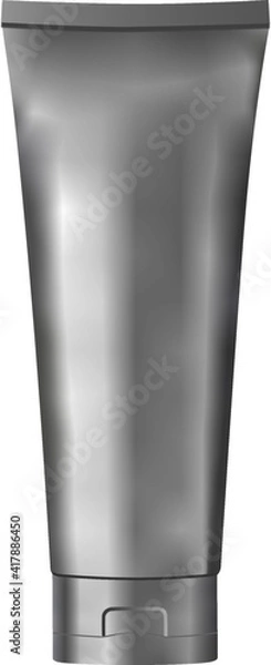 Fototapeta Editable Tube mockup Vector Packaging. A tube, squeeze tube, or collapsible tube is a collapsible package which can be used for viscous liquids such as toothpaste, artist's paint, adhesive, caulk, oil