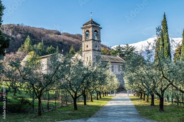 Obraz The Abbey of Piona in the Lake of Como