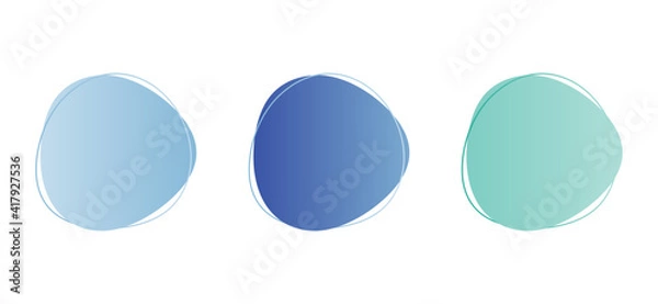 Fototapeta Gradient Shapes, Round Abstract Vector Set, Round Oblong Shape Set, Vector Illustration Background