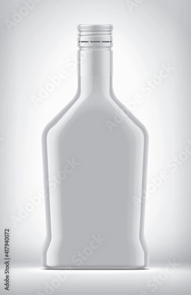 Fototapeta Non-transparent bottle on background. 