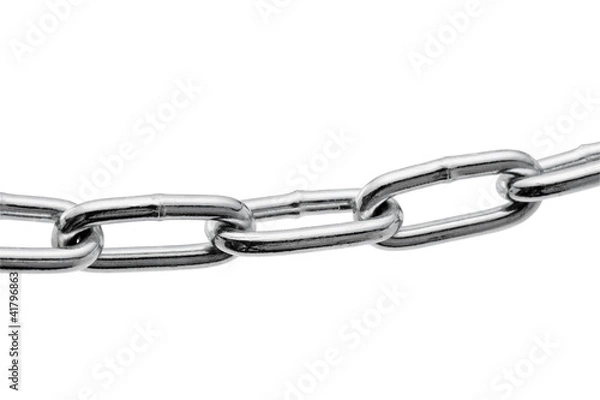 Fototapeta 白背景に金属の鎖