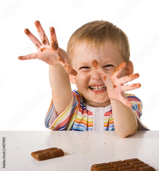 Obraz The child with a chocolate