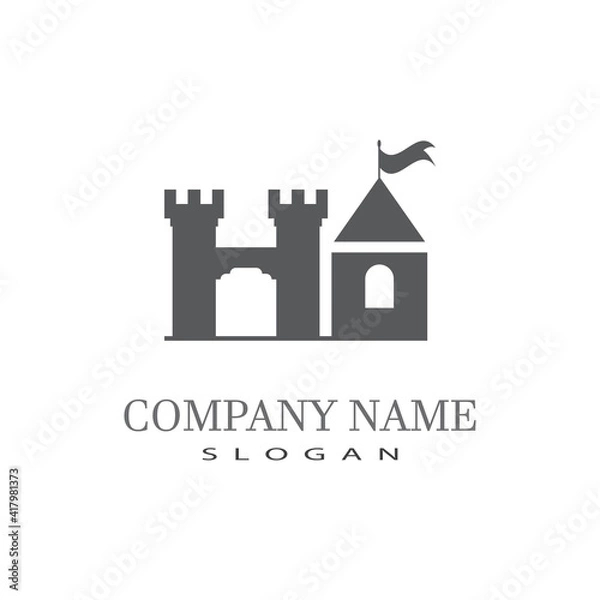 Fototapeta Castle Logo Template vector symbol  icon design