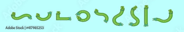 Fototapeta set of quetzalcoatl cartoon icon design template with various models. vector illustration isolated on blue background
