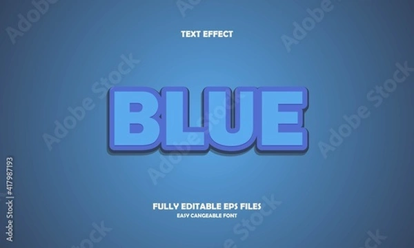 Fototapeta editable blue text effect