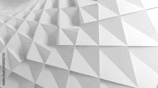 Fototapeta Abstract three-dimensional petals minimal white light texture of a set of straight square steps spiraling. 3D illustration