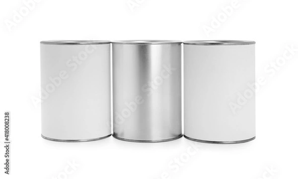 Obraz Cans of paint on white background