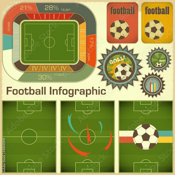 Obraz Football Infographic Elements