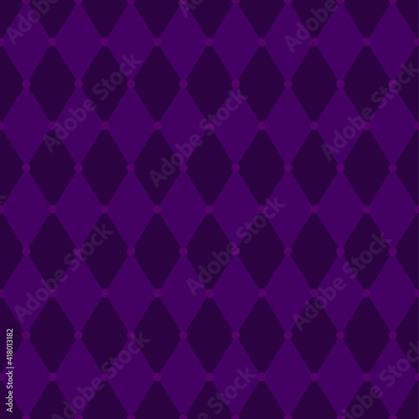 Obraz Seamless Pattern or Background in the style of a Purple Harlequin. Mardi Gras Background in the style of the Venetian Carnival. Vector illustration for design and web