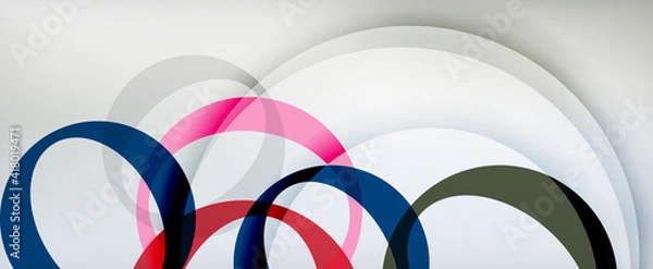 Fototapeta Ring geometric shapes, o letter repetition wallpaper. Abstract background for business or technology presentations, internet posters or web brochure covers