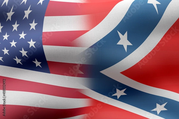 Obraz usa and confederate flag