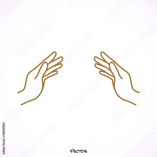 Fototapeta Supporting hands illustration - stock vector