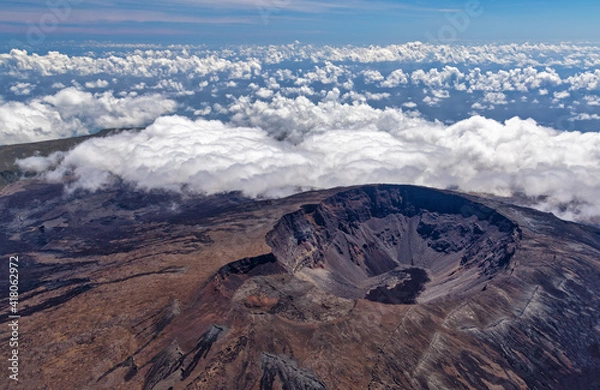 Obraz Aerial view of the volcano Piton de la Fournaise at island La Reunion
