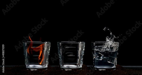 Obraz The balance of the elements: earth, fire, water and air