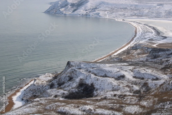 Obraz Sea beach postcard, winter walk