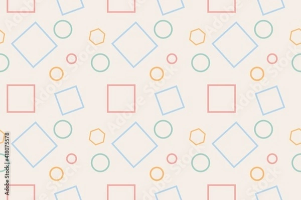 Fototapeta cute polygon line art seamless pattern