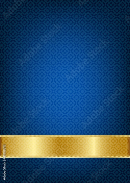 Obraz Altın şeritli mavi fon