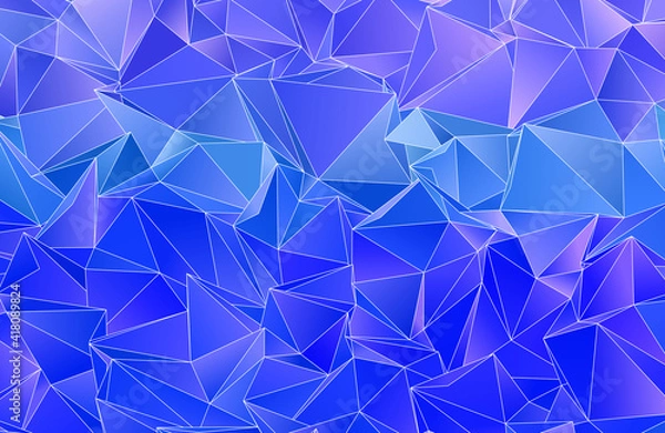 Fototapeta 3d Triangles, abstract  background. Design wallpaper.