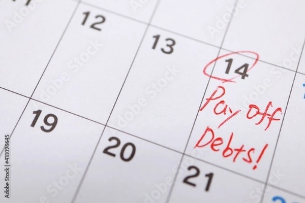 Fototapeta 借金の返済日　カレンダー
