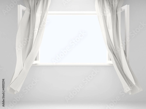 Fototapeta Window with curtains