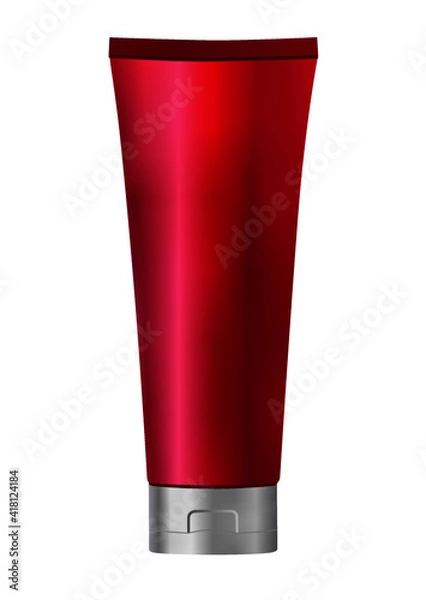 Fototapeta Editable Tube mockup Vector Packaging. A tube, squeeze tube, or collapsible tube is a collapsible package which can be used for viscous liquids such as toothpaste, artist's paint, adhesive, caulk, oil