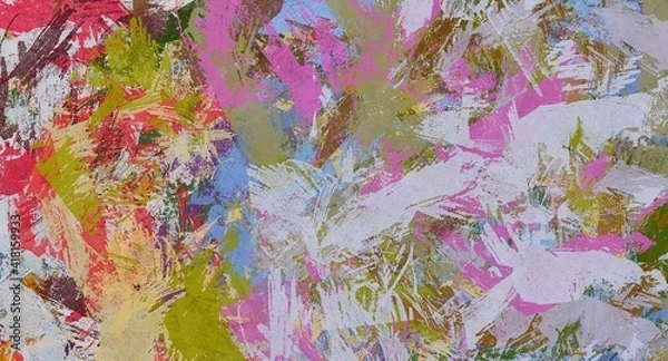 Fototapeta abstract grunge background graphic stylization on textured canvas of chaotic strokes of paint spots